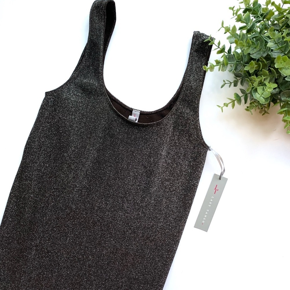 Last Tango | Chocolate Size S/M Lurex Tank NWT